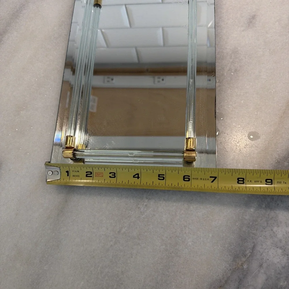 Vintage Vanity Mirror‎ With Lucite BumpersGW993